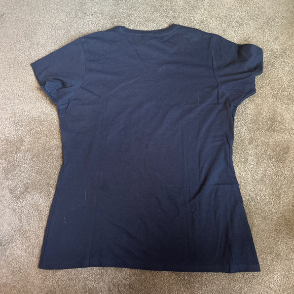 Women's Port & Company Black I ❤️ Milk Short Sleeve Tee L White Red - Picture 3 of 4